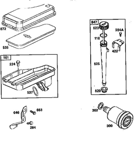 Air Cleaner Assembly Diagram and Parts List for 195702-4015  Briggs and Stratton Engine